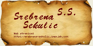 Srebrena Sekulić vizit kartica